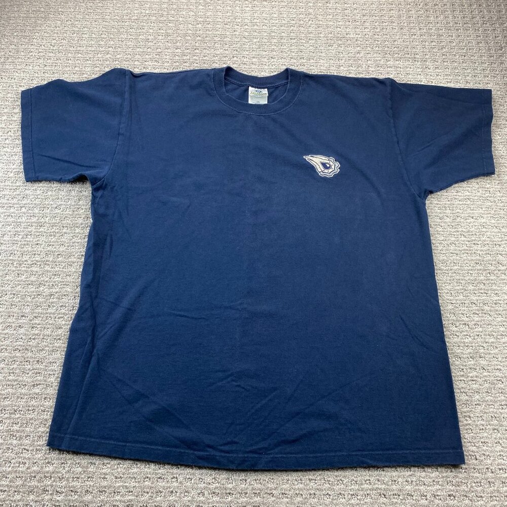 Vintage Edmonton Oilers Shirt Men XXL Navy Blue Chest Gear McFarlane Logo Y2K